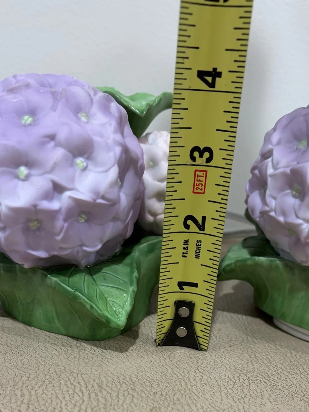 Vtg Avon Porcelain Hydrangea Flower Night Light Oil Diffuser Purple Pink Lot 2